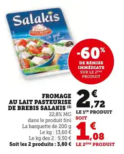 U Express Salakis Fromage au lait pasteurisé de brebis offre