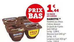 U Express DANETTE Crème dessert offre