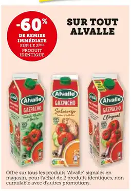 U Express 60% de remise immédiate sur le 2ème produit identique sur tout Alvalle offre