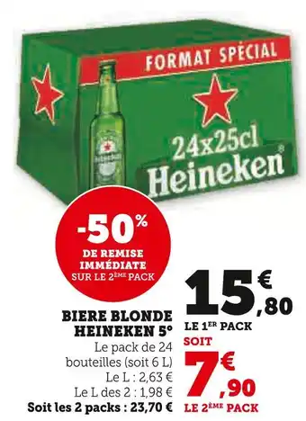 U Express Heineken Bière Blonde 5° offre