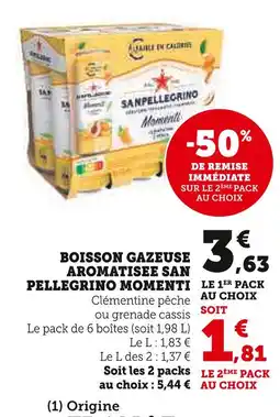 U Express San Pellegrino Momenti Boisson gazeuse aromatisée offre