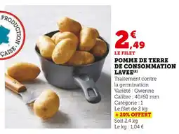 U Express Pomme de terre de consommation lavée offre