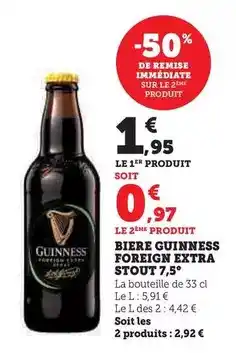 Hyper U Guinness - biere foreign extra stout 7,5° offre