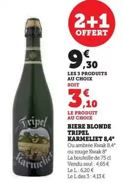 Hyper U Tripel karmeliet - biere blonde 8,4° offre