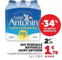 Hyper U Saint antonin - eau minerale naturelle offre