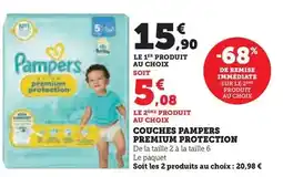 Hyper U Pampers - couches premium protection offre