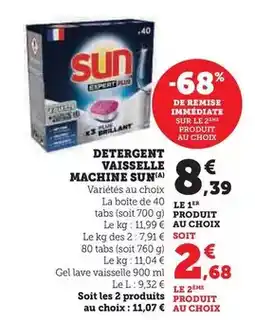 Hyper U Sun - detergent vaisselle machine offre