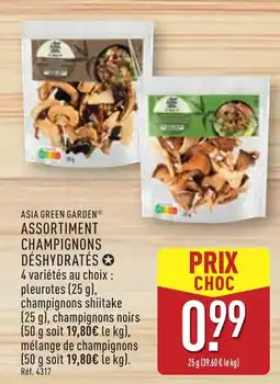 ALDI ASIA GREEN GARDEN Assortiment champignons déshydratés offre