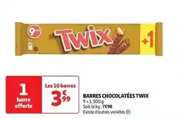 Auchan Twix - barres chocolatées offre