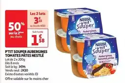Auchan Nestlé - p'tit souper aubergines tomates pates offre
