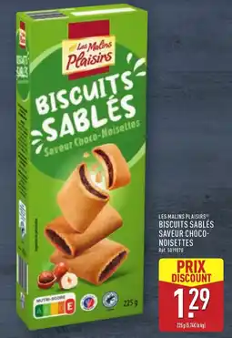 ALDI LES MALINS PLAISIRS Biscuits sablés saveur choco- noisettes offre
