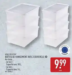 ALDI HOME CREATION Boîtes de rangement avec couvercle offre