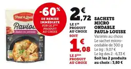U Express PAUL& LOUISE Sachets micro ondable offre