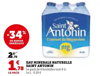 U Express SAINT ANTONIN Eau minerale naturelle offre