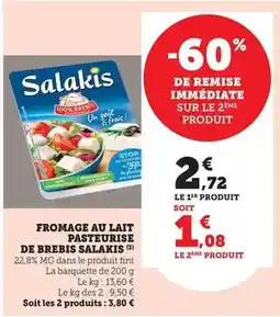 Bi1 Salakis - fromage au lait pasteurise de brebis offre