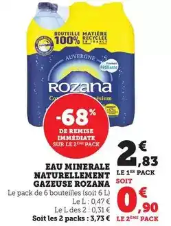 Bi1 Rozana - eau minerale naturellement gazeuse offre