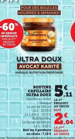 Bi1 Garnier - routine capillaire ultra doux offre
