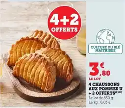 Bi1 U - 4 chaussons aux pommes + 2 offerts offre