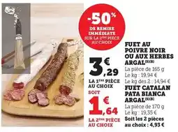 Bi1 Argal - fuet au poivre noir ou aux herbes offre