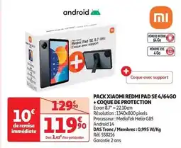Auchan Xiaomi - pack redmi pad se 4/64go + coque de protection offre