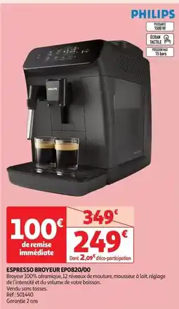 Auchan Philips - espresso broyeur ep0820/00 offre