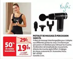 Auchan Yoghi - pistolet de massage à percussion sans fil offre