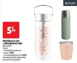 Auchan Actuel - bouteille 0.35l + infuseur offre