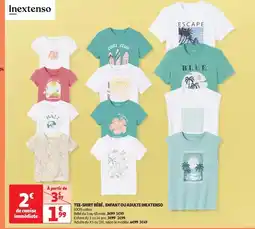 Auchan Inextenso - tee-shirt bébé, enfant ou adulte offre