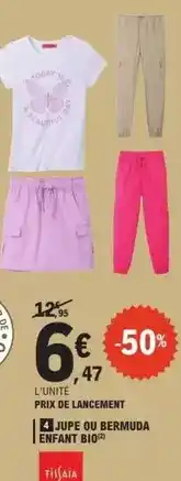 E.Leclerc Jupe ou bermuda enfant bio offre
