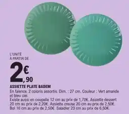 E.Leclerc Dim - assiette plate badem offre