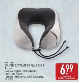 ALDI NOVITESSE Coussin de voyage ou plaid 2 en 1 offre