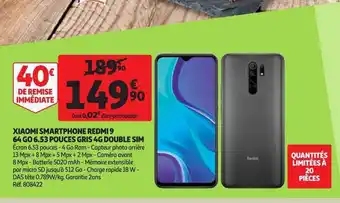 Xiaomi Smartphone Redmi - 64 Go 6.53 Pouces Gris 4g Double Sim