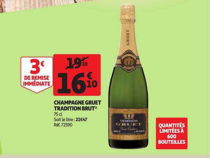 Promo Champagne Gruet Tradition Brut chez Auchan Direct