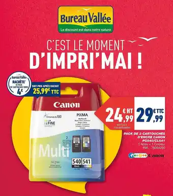Bureau Vallée Pack De 2 Cartouches D'encre Canon offre