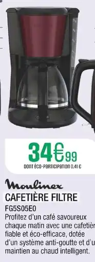 Extra MOULINEX Cafetière filtre offre