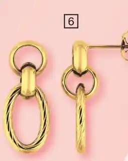 Carrefour Boucles d’oreilles pendantes acier doré offre