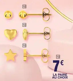 Carrefour Boucles d’oreilles acier doré offre