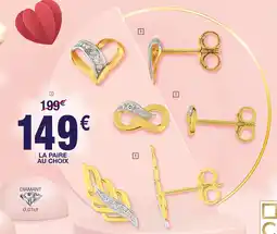 Carrefour Boucles d’oreilles or jaune diamant offre