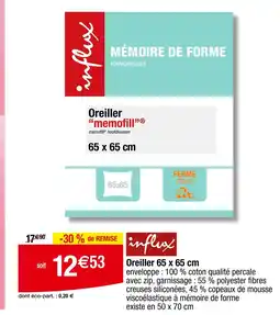 Carrefour influx Oreiller 65 x 65 cm offre