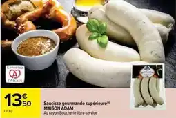 Cora x Carrefour Adam - saucisse gourmande supérieure offre