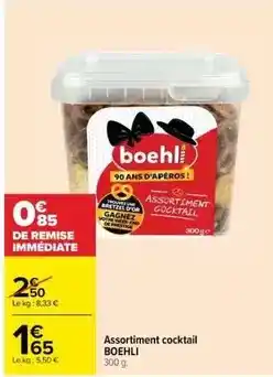 Cora x Carrefour Boehli - assortiment cocktail offre