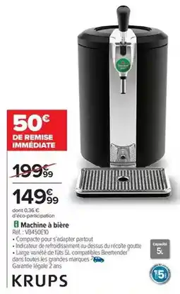 Carrefour Krups - machine à bière réf. : vb456e10 offre
