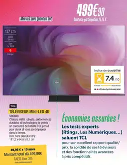 Proxi Confort TCL Téléviseur mini-led 4k offre