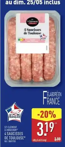 ALDI Dim - 4 saucisses de toulouse offre