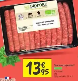 Les Comptoirs de la Bio BIOPORC Saucisses chipolatas offre