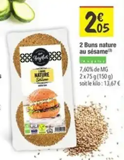 Les Comptoirs de la Bio NATURE 2 Buns nature au sésame offre