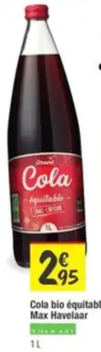 Les Comptoirs de la Bio Cola bio équitable Max Havelaar offre