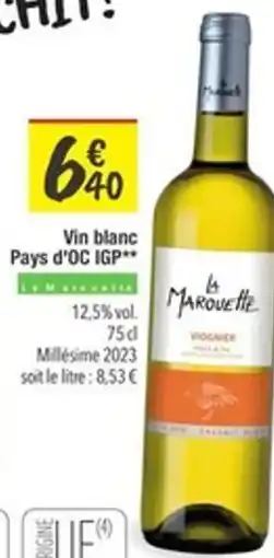 Les Comptoirs de la Bio Vin blanc Pays d'OC IGP offre
