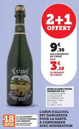 Super U Tripel karmeliet - biere blonde 8,4° offre