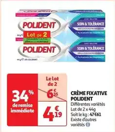Auchan Polident - crème fixative offre